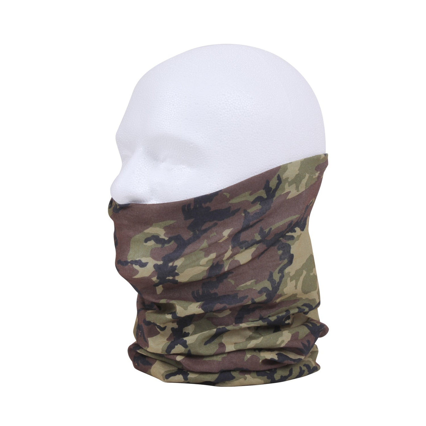 Woodland Camo Multi-Use Neck Gaiter and Face Covering Tactical