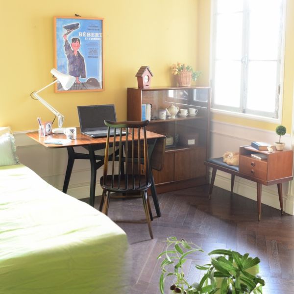 北欧スタイルのオシャレな電話台、ビンテージのテレフォンベンチ(x-545