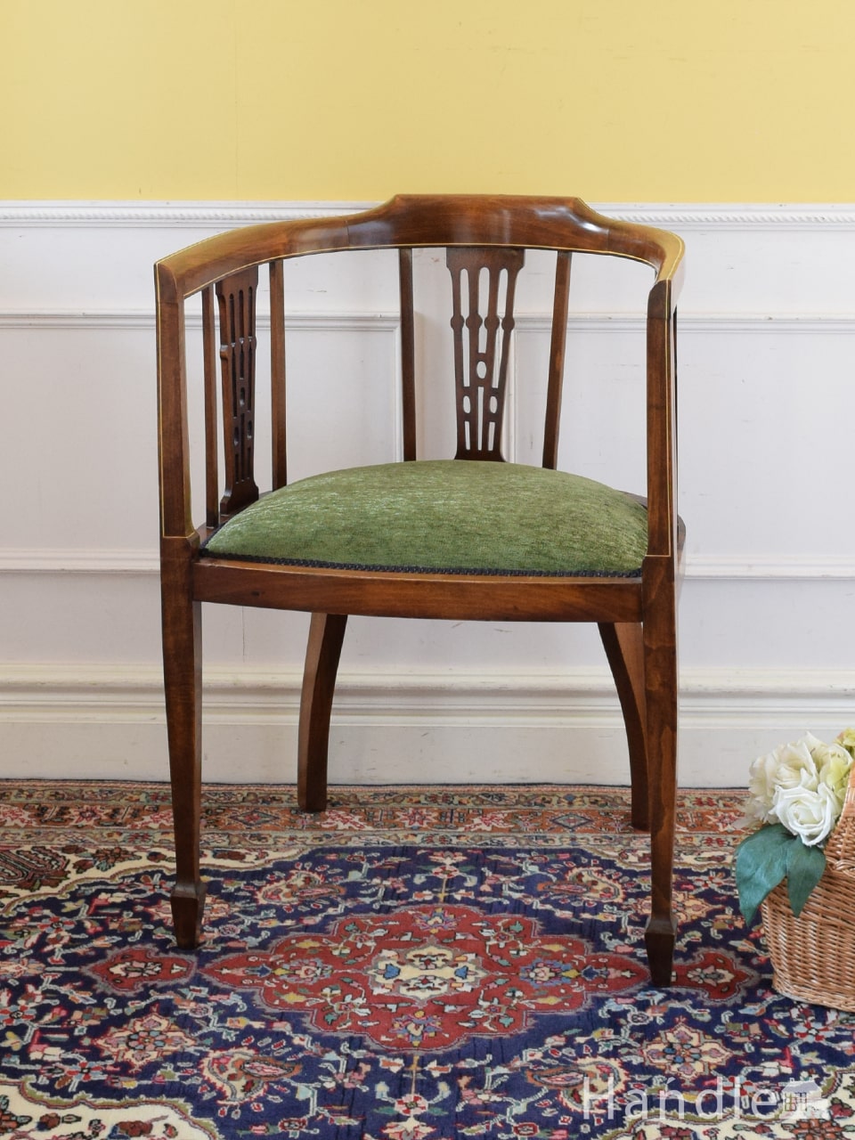 イギリスから届いた優雅なアンティークチェア、アールデコ様式の椅子(k