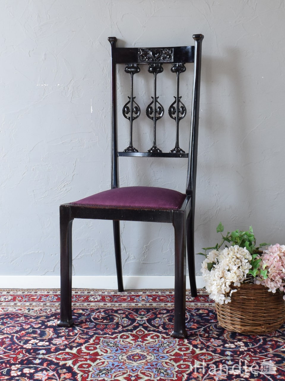 フランスから届いたアンティークの椅子、美しいサロンチェア(x-516-c