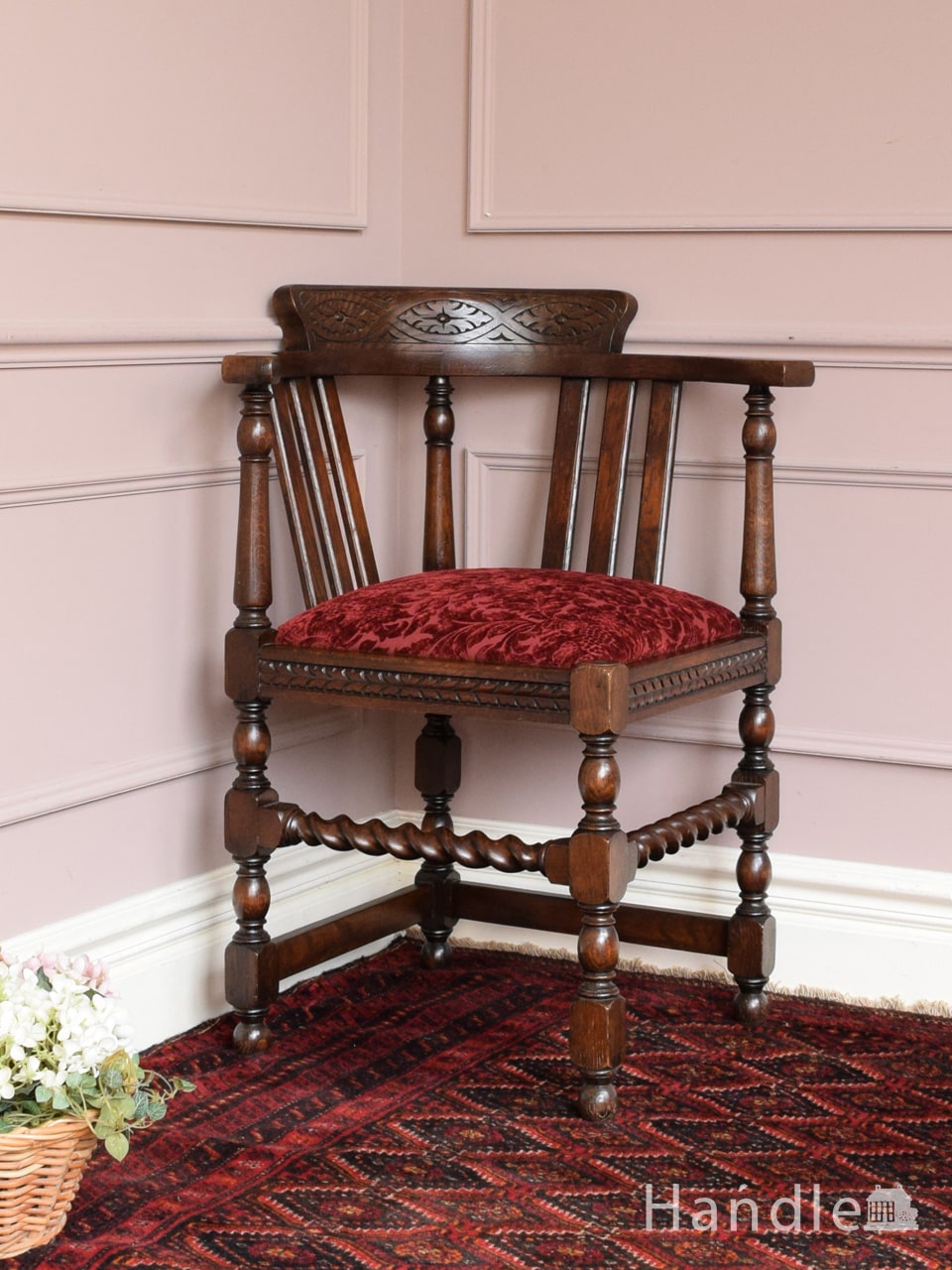 イギリスから届いた優雅なアンティークチェア、アールデコ様式の椅子(k