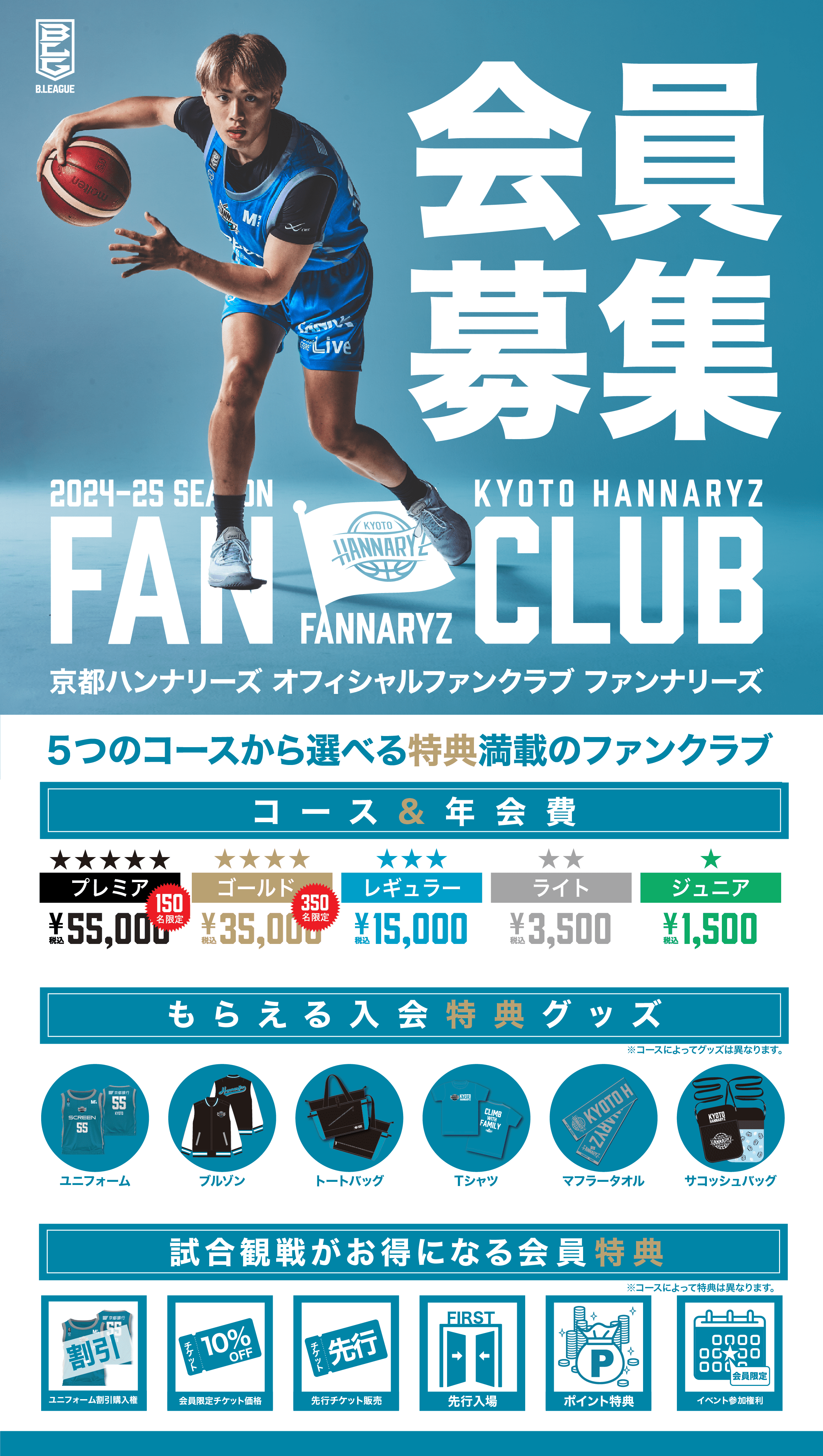 2024-25シーズン ファンクラブ「ファンナリーズ」概要 | 京都ハンナリーズ