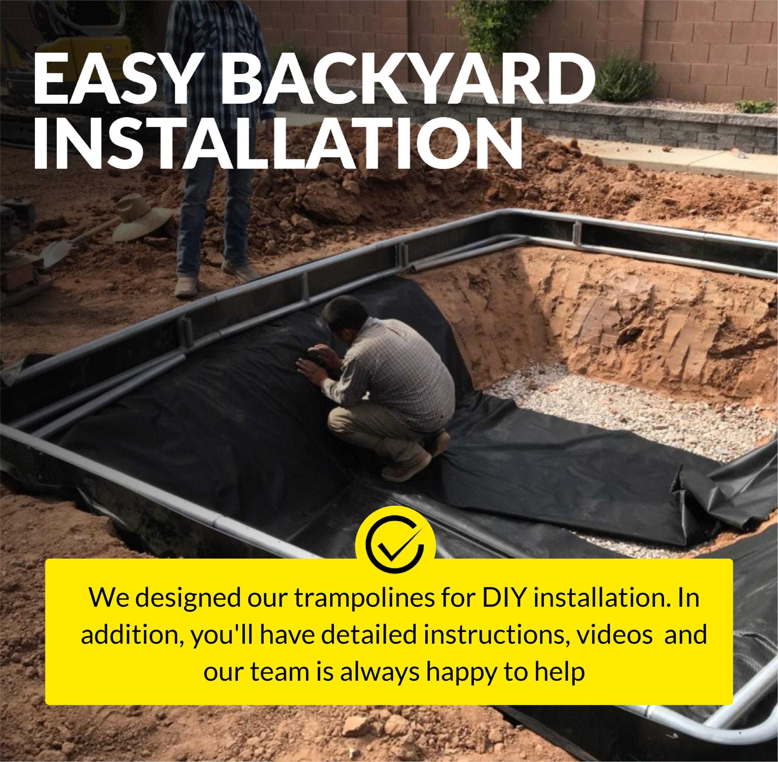 North Trampoline 10 x 17 In ground trampoline by Happy Backyards