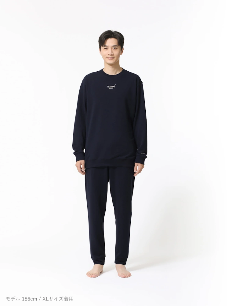 ブラック 【テンシャル】BAKUNE RECOVERY WEAR Sweat Shirt Mens
