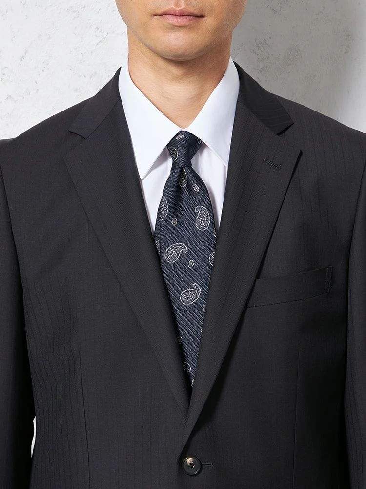 ブラック 【イタリア製高級生地使用(ゼニア)】スーツ 2つボタン ウール