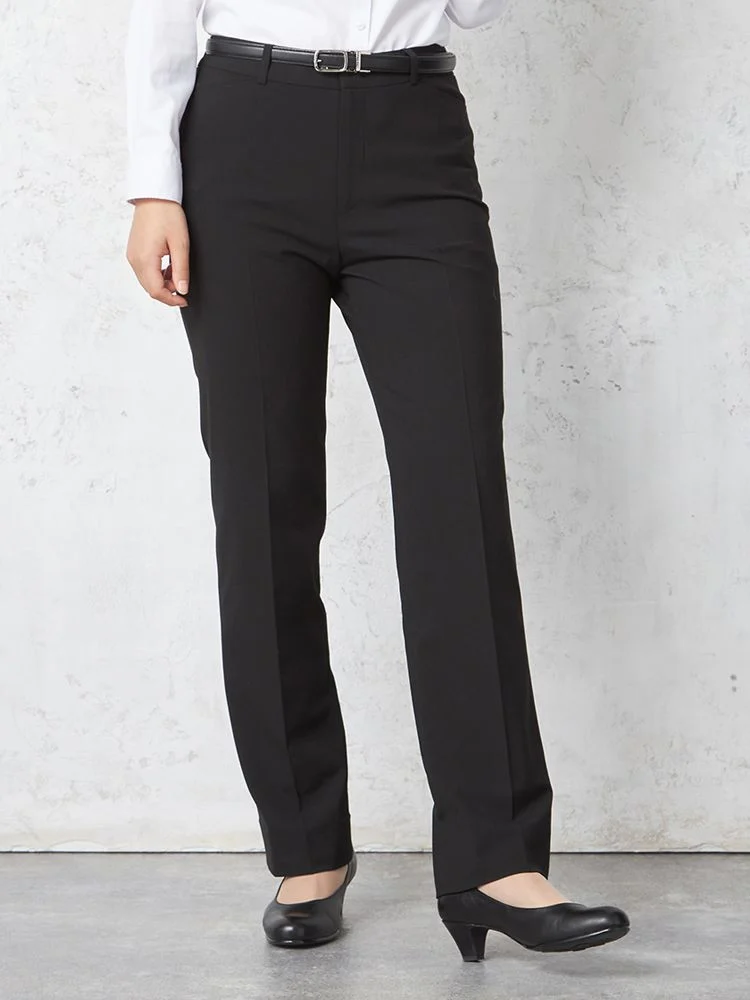 ウォッシャブル】パンツ ストレート ストレッチ 黒無地 S＆M Knights