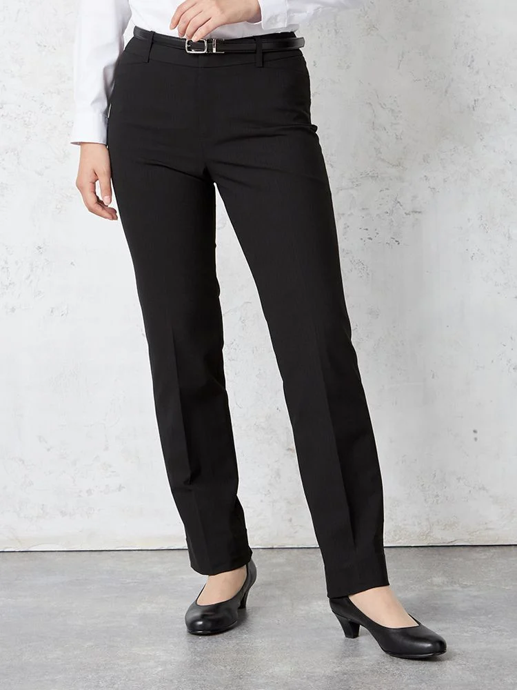 ウォッシャブル】パンツ ストレート 2WAYストレッチ ブラック シャドウ