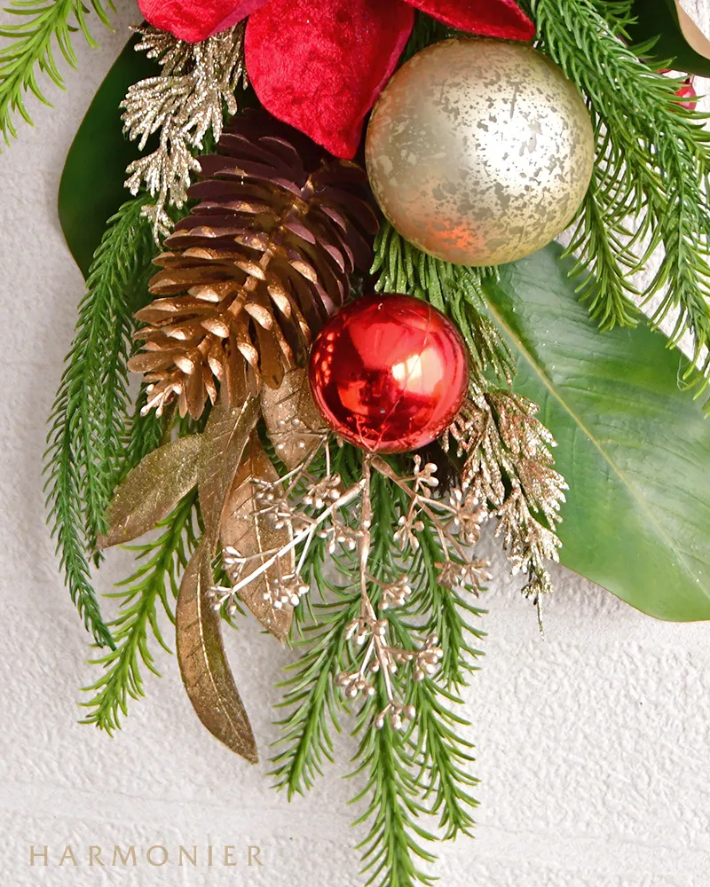 レッドマグノリアクリスマススワッグ60cm｜クリスマス雑貨の通販