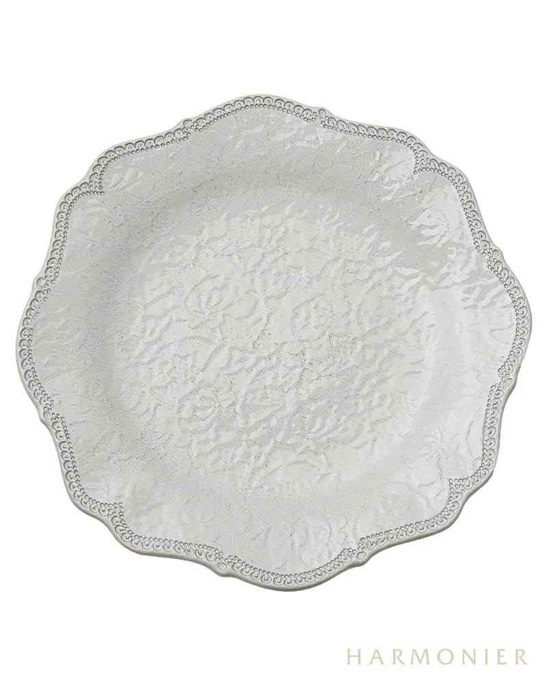 クリームレースプレートL/28.5cm/イタリア製｜輸入食器・雑貨の通販