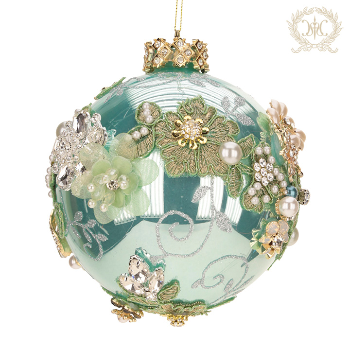 MRジュエルガラスオーナメント/ボール/シャイニーグリーン｜輸入雑貨の