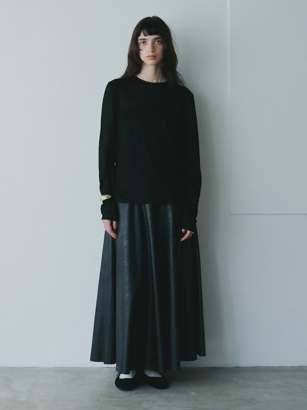 エコレザーマキシフレアスカート | Skirt | HER. Online Store