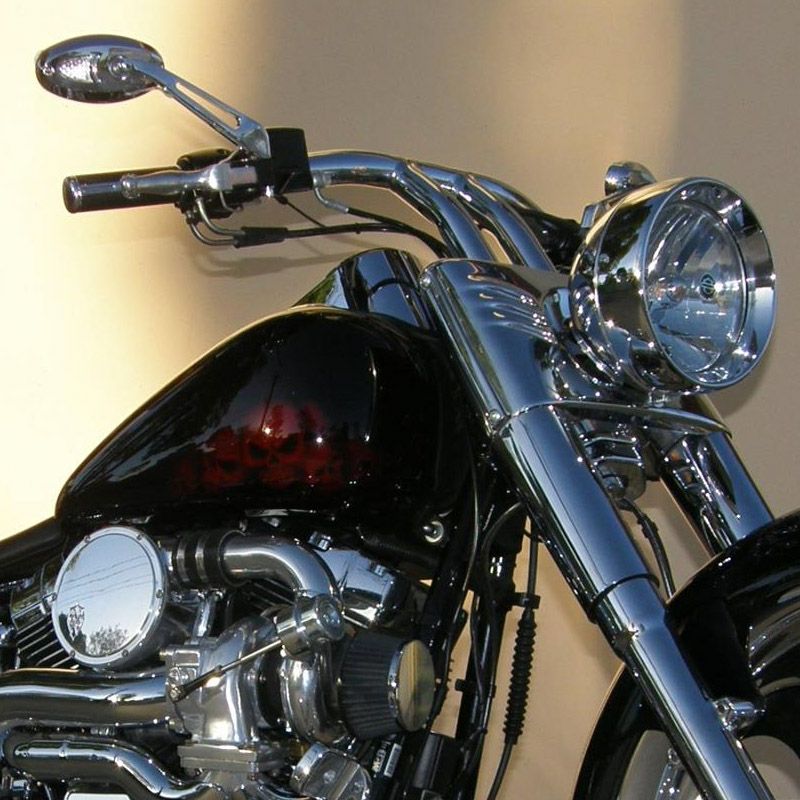 プルバックスタイル 2インチ径 ハーレー Tバー 10インチ (サテン