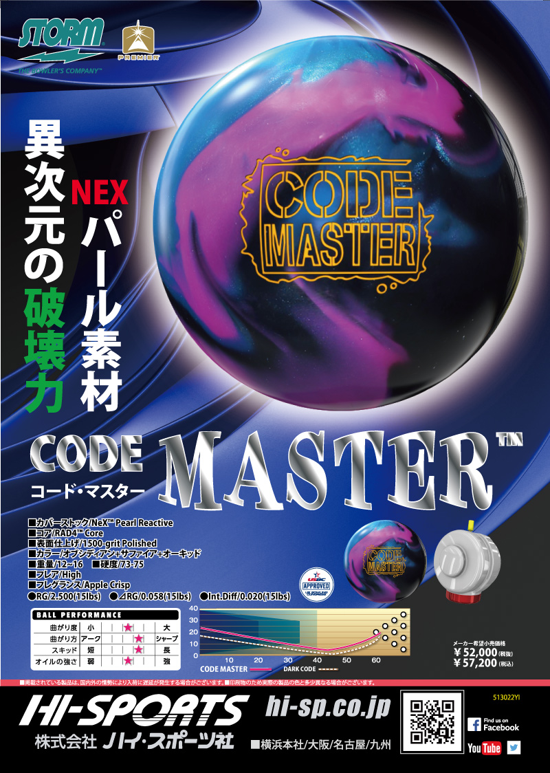 CODE MASTER - ハイスポーツ社 ：信頼のボウリング用品販売