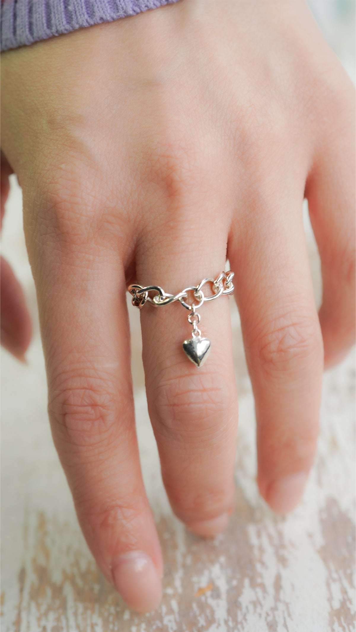 オンライン限定〕シルバーハートチェーンリング wr-3-25 通販