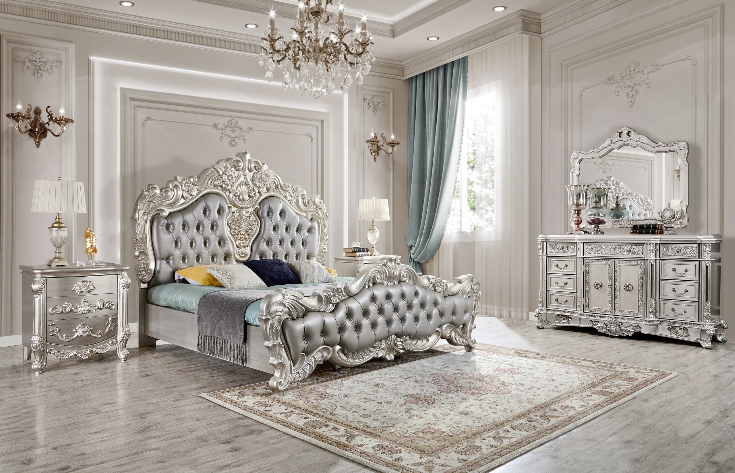 HD-5800 ANT GR 5PC QUEEN BEDROOM SET – Homey Design Inc.