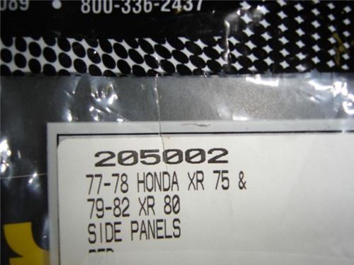 Side Cover Set Red Honda XR75 1977-1978 XR80 XR80R 1979-1982