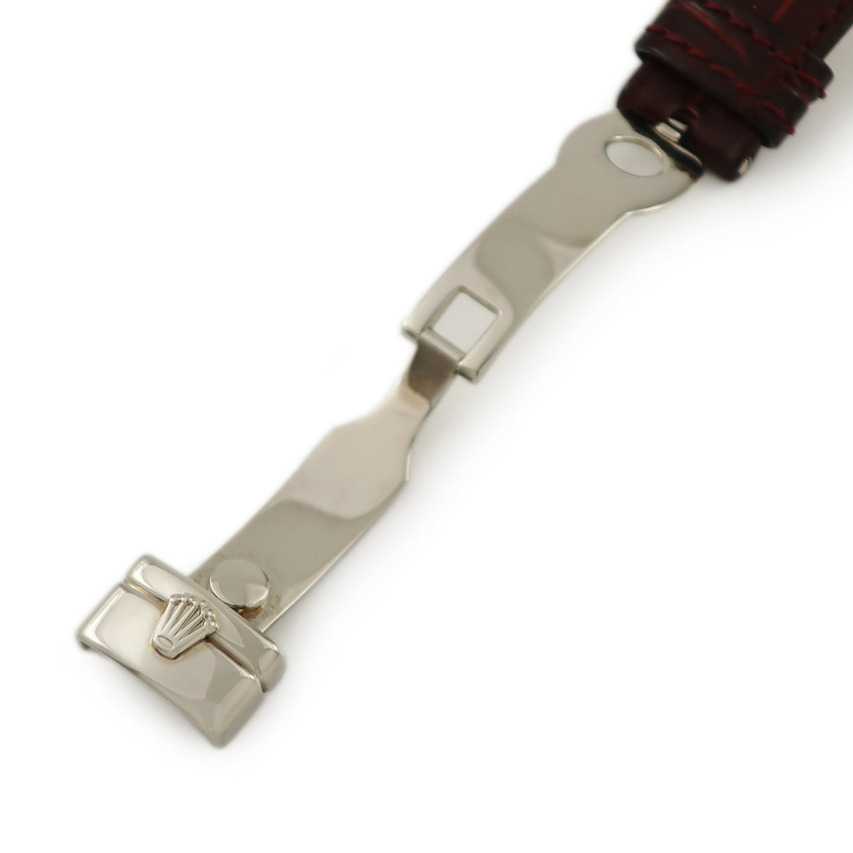 ロレックス ROLEX チェリーニ用 クロコバンド レッド クロコダイル