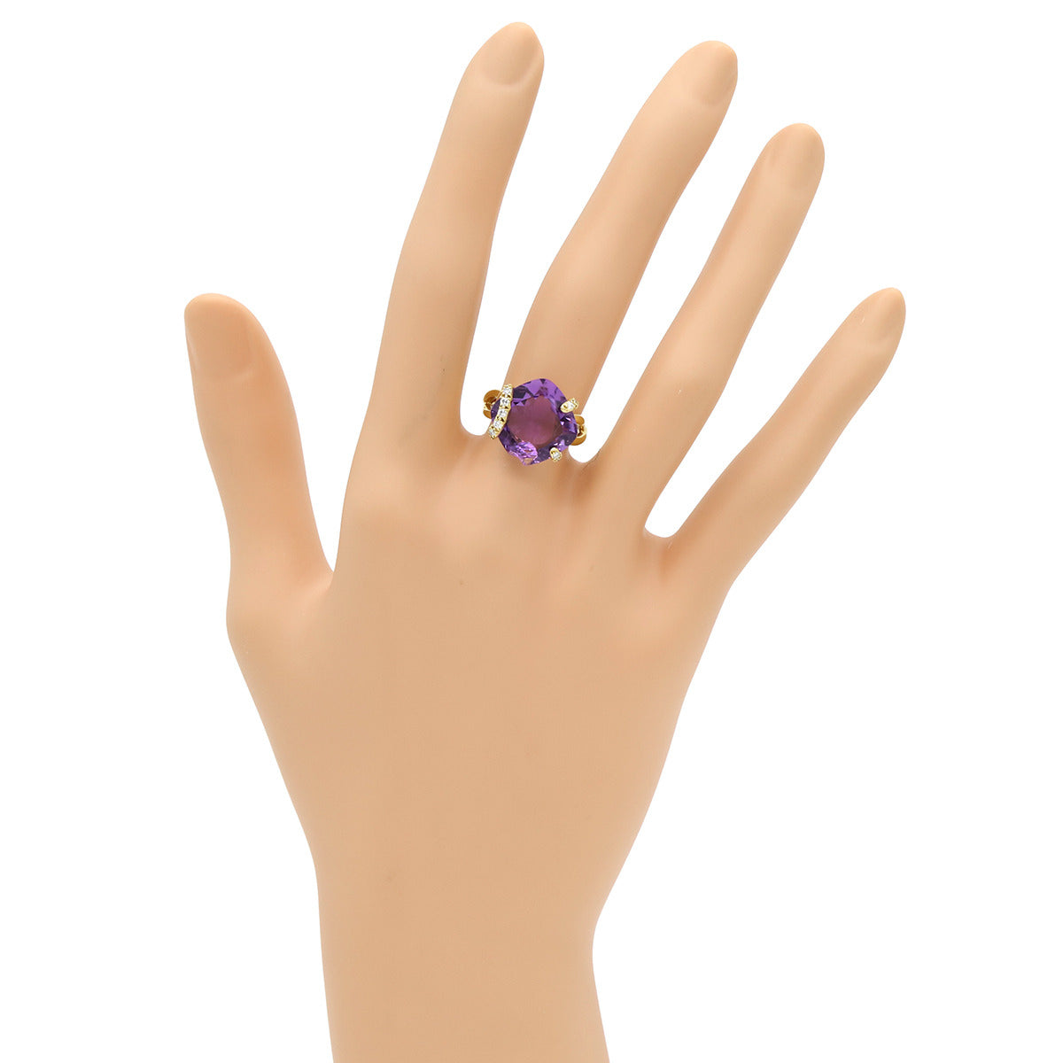 シャネル CHANEL アメジスト ダイヤ リング パープルXイエローゴールド