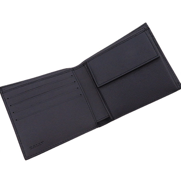 バリー BALLY クロッシング 6304558 ネイビー レザー 二つ折り財布