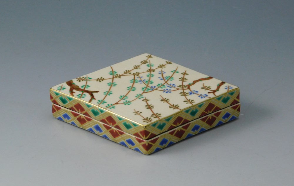 三代 中村秋峰 仁清菱柳桜絵 香合 | いとう鳳凰堂古美術店