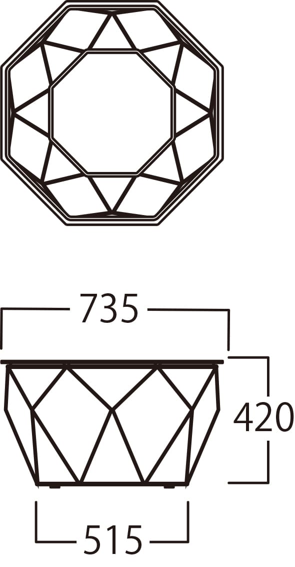 MYT0386BLA｜アビタスタイルのガラステーブル
