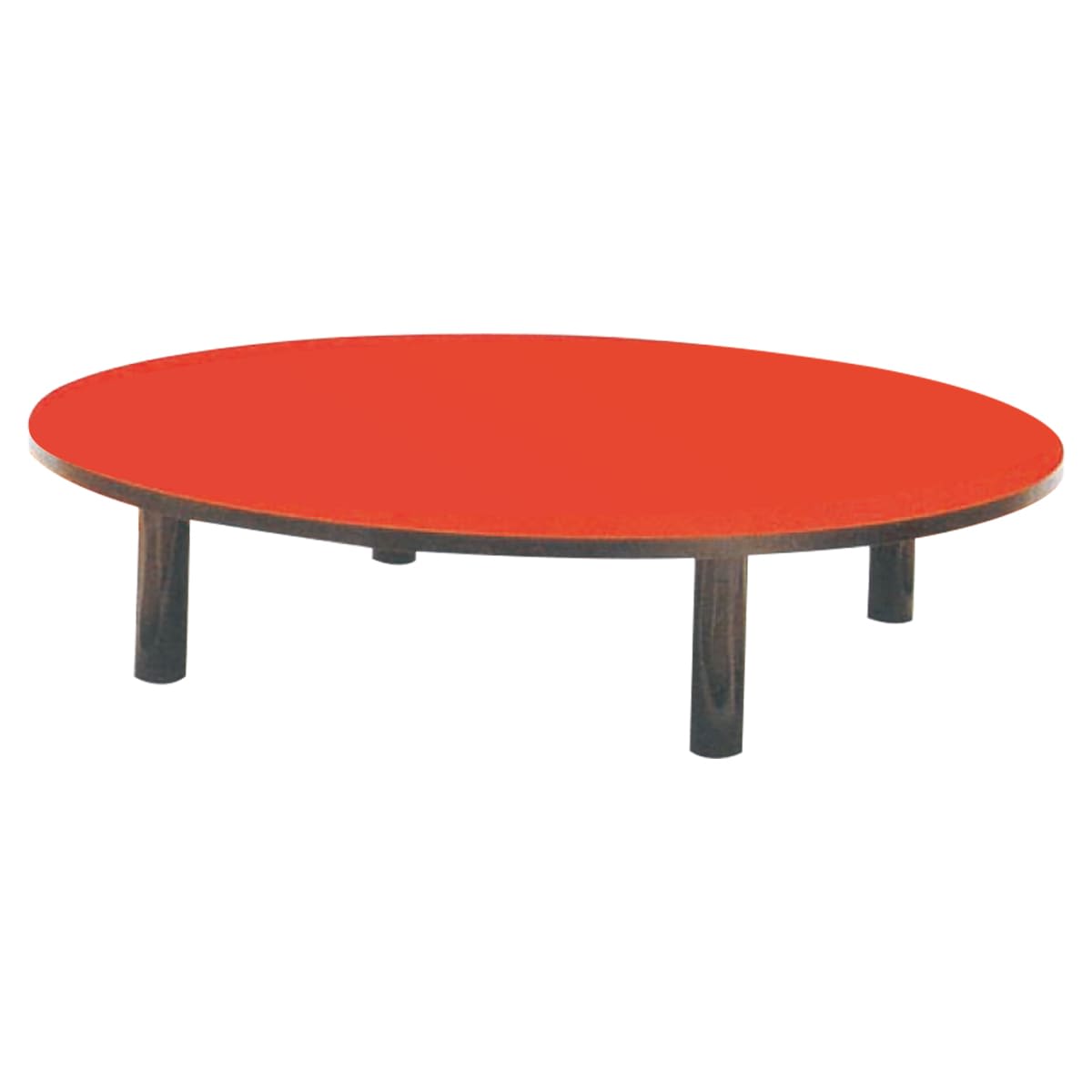 中華 円型座卓 （スチールパイプ丸脚）｜演漆