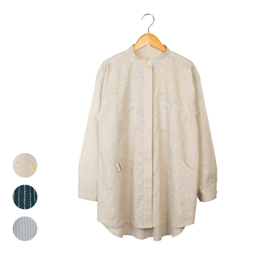 スタンドカラーロングシャツ（NS-521） （トップス）| 畑のしごと服