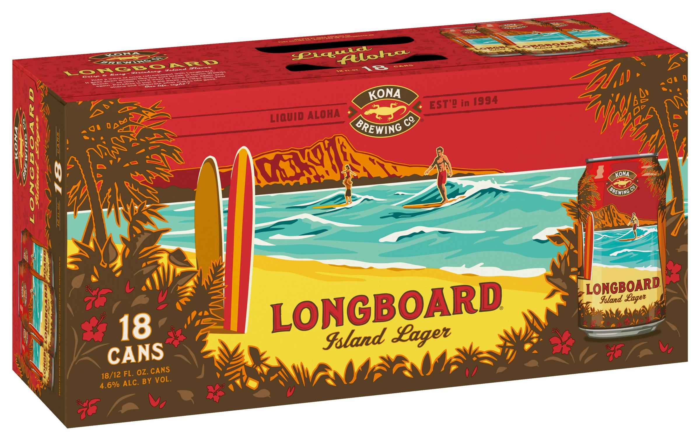 Kona Brewing Co. Longboard Island Lager 18 pack 12 oz. Can - Vine