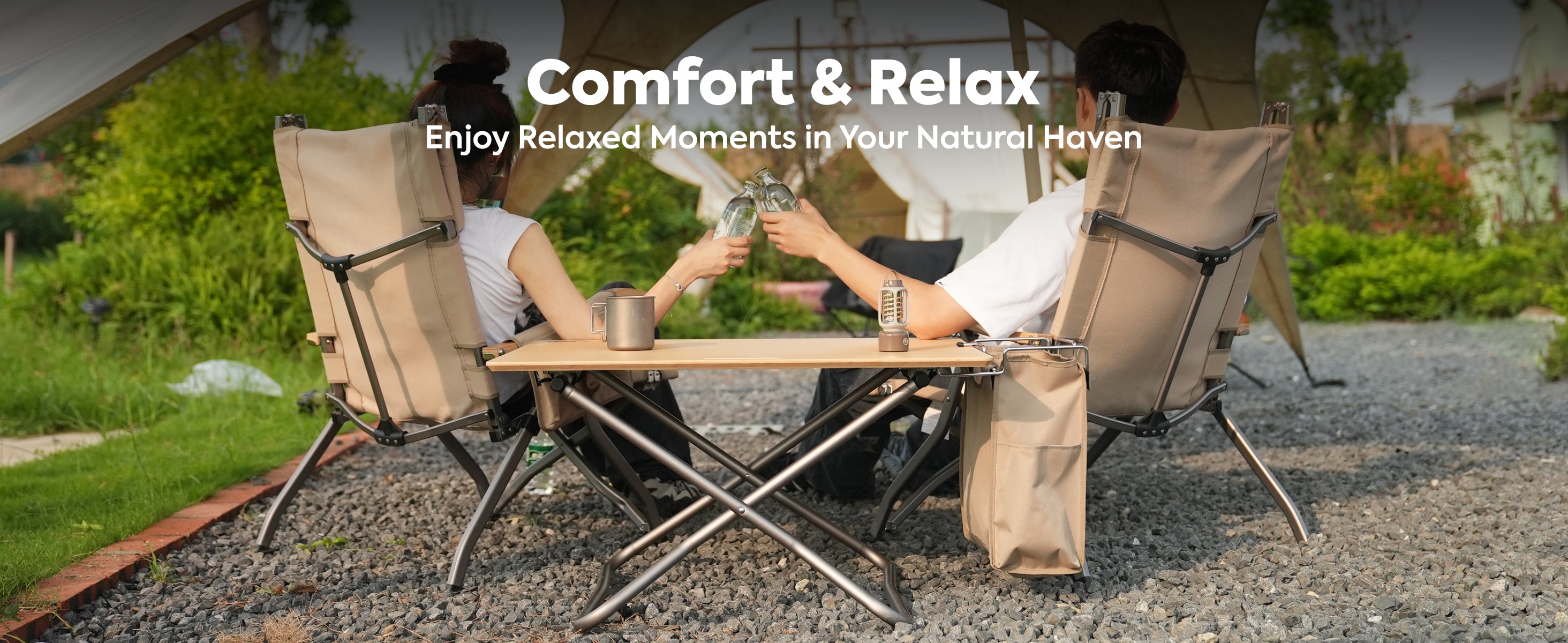 New! Portable Folding Bamboo Camping Table with Storage Bag