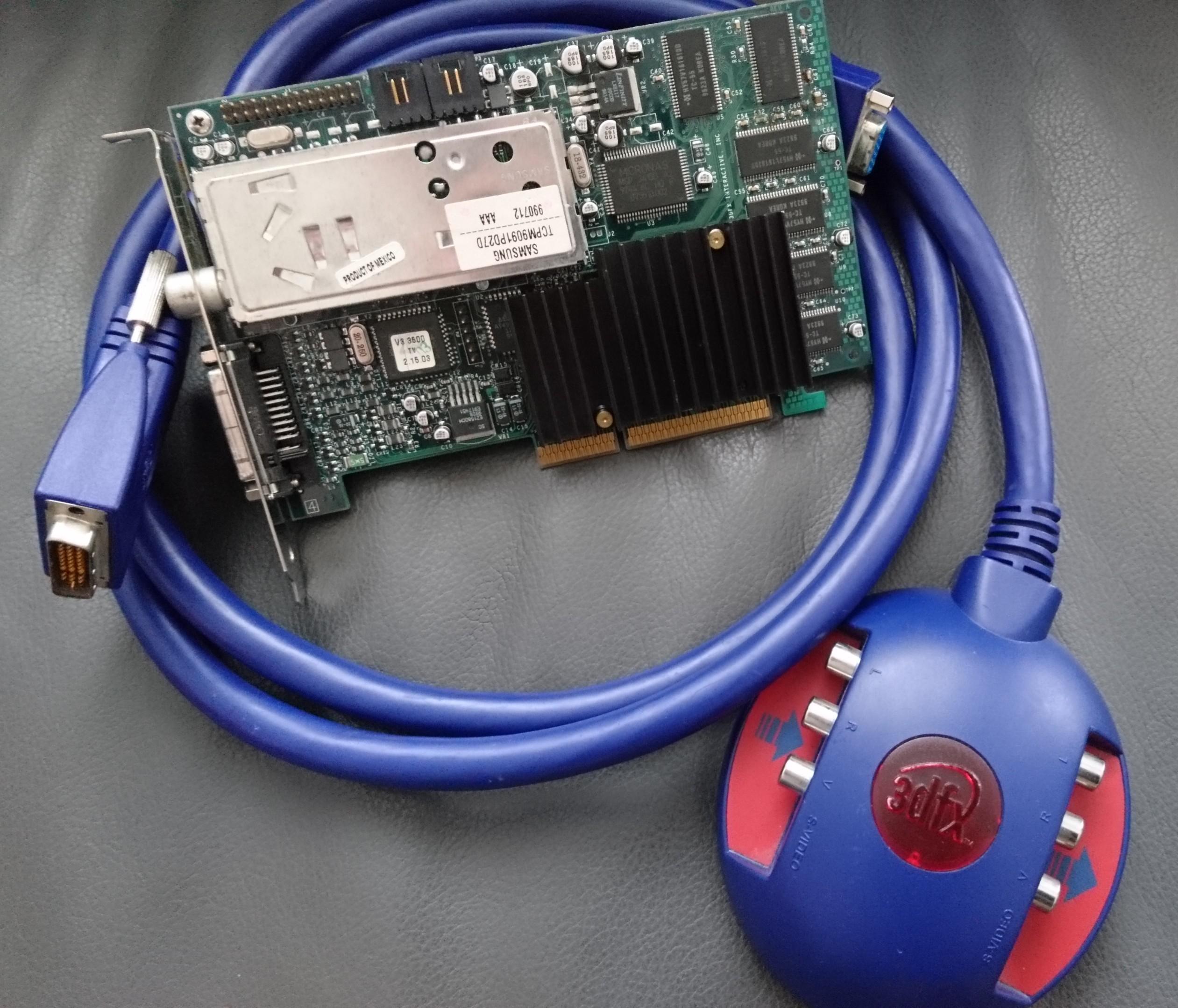 3dfx Voodoo3 3500 TV AGP, 16 MB SDRAM with dongle cable : r