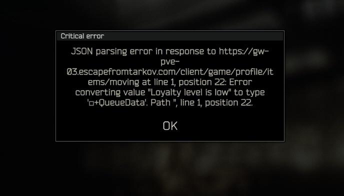 JSONパースエラー : r/EscapefromTarkov