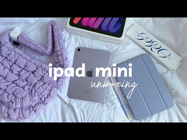 💜 ipad mini 7 (A17 pro) unboxing ✨ apple pencil pro +