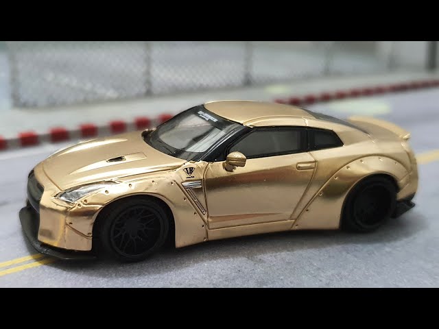 MINI GT LB-WORKS Nissan GT-R (R35) Satin Gold Type 1, Rear Wing