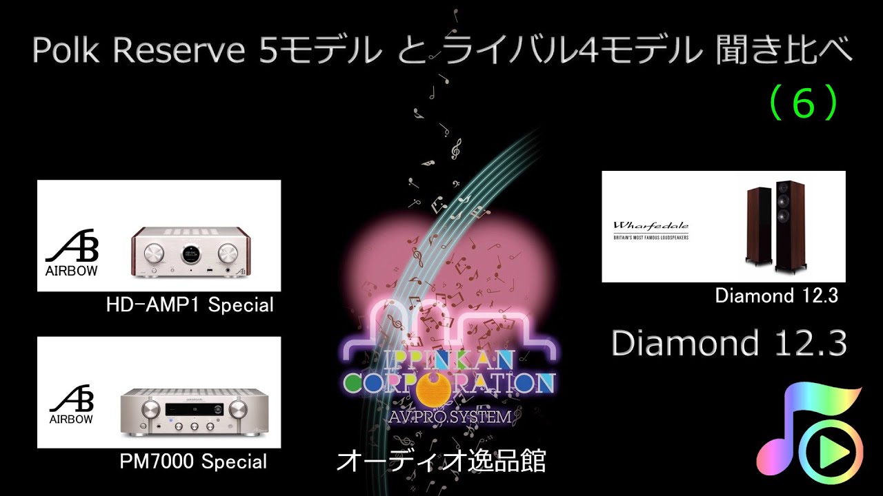 Wharfedale Diamond 12.3 を聞いてみた・Polk他 9スピーカー聞き比べ