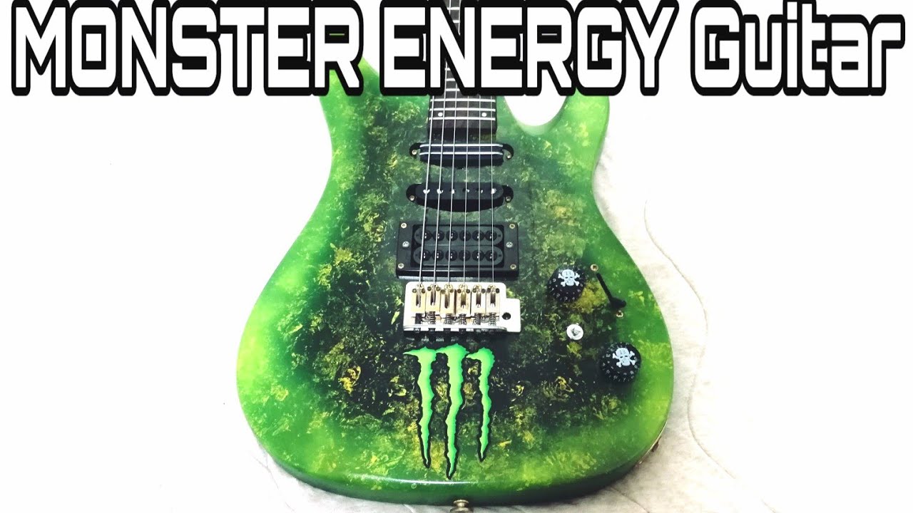1000円のジャンクギターをMONSTER ENERGY風カスタムした【完成編