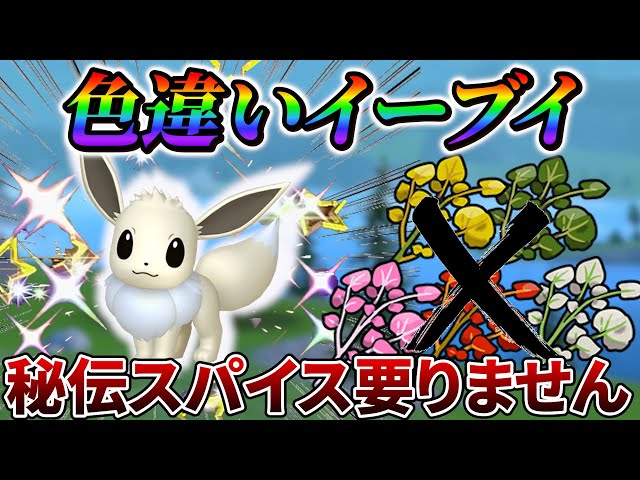 イーブイ色違い (ポケモンsv色違い厳選)】秘伝スパイス無し！超簡単に