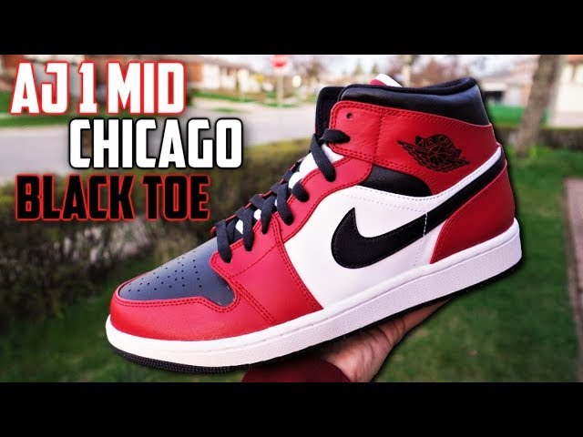 Air Jordan 1 Mid Chicago Black Toe REVIEW and ON-FEET! - YouTube
