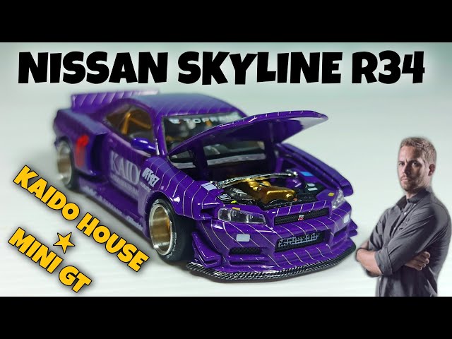 MINI GT KAIDO HOUSE NISSAN SKYLINE R34 METALLIC PURPLE / MOST
