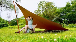 アラサー女子が一人で初めてタープを張る動画！『tent-Mark DESIGNS