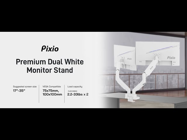 PS2DW | デュアルモニターアーム ホワイト - YouTube