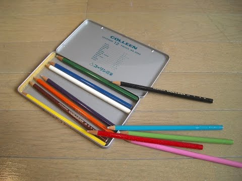 昔懐かしい文房具「コーリン鉛筆 の色鉛筆」昭和40年代の製品 12色