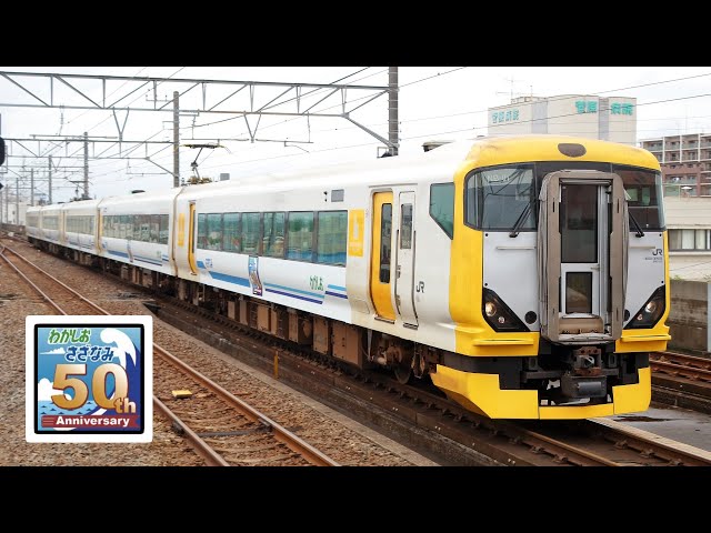 4K】E257系500番台NB-01編成 50周年記念ラッピングトレイン 団体
