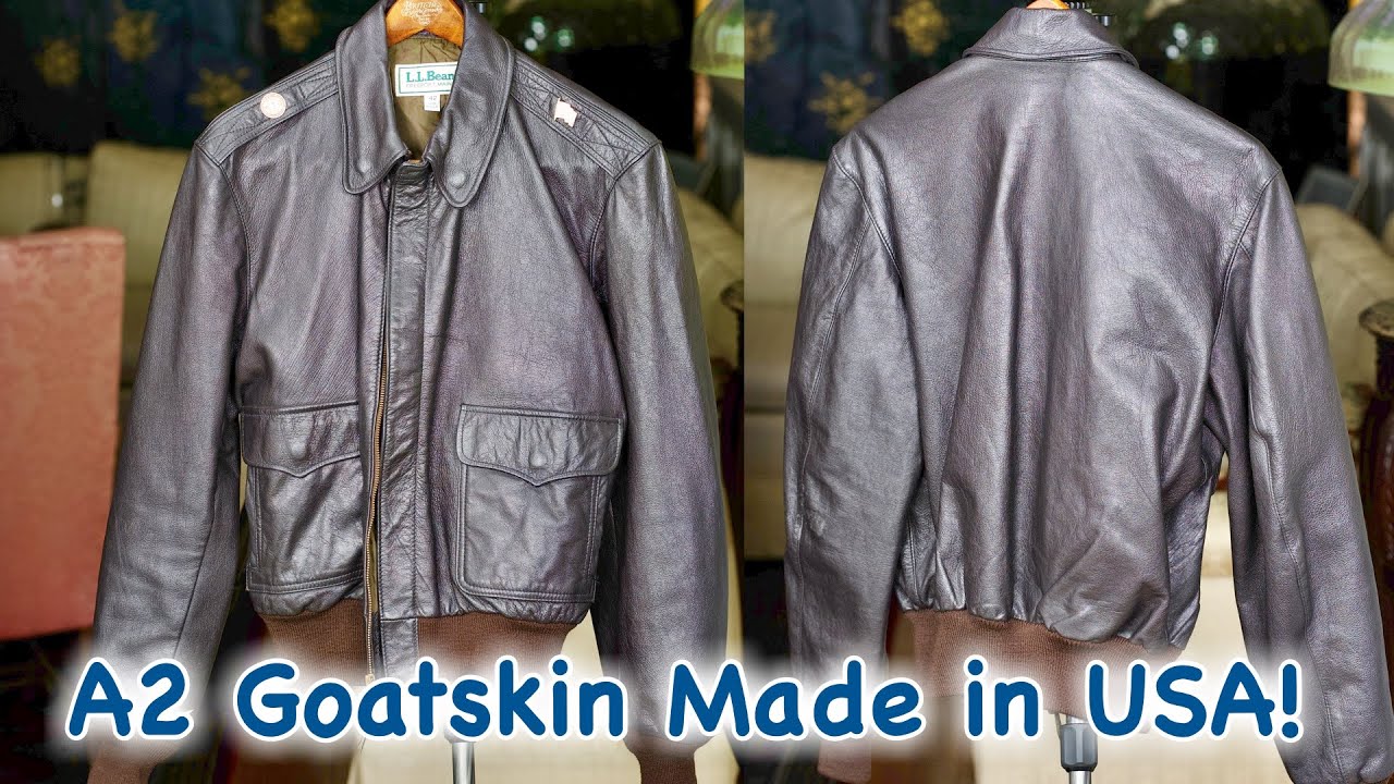 LL Bean A2 Flight Jacket Goatskin Made In USA in 4k UHD - YouTube