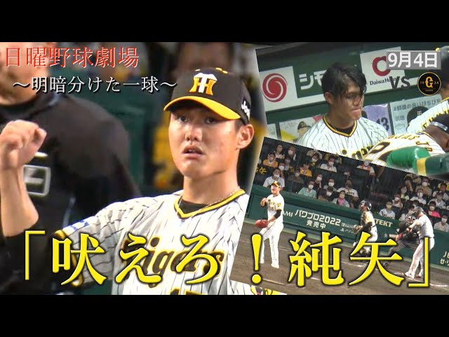 9/4ハイライト】阪神0‐2巨人 吠えろ西純矢！勝負の一球！ - YouTube