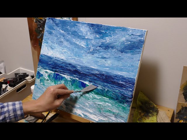 油彩】玄界灘の海を油彩で描いてみた。Yuichiro Nakagawa FirandoArt