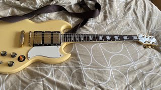 Epiphone G-400 Custom Les Paul SG Electric Guitar, Antique Ivory