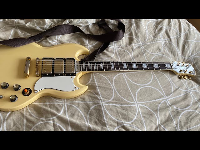 Epiphone G-400 Custom Les Paul SG Electric Guitar, Antique Ivory