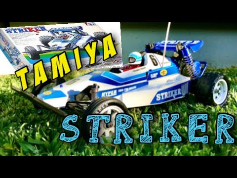 Tamiya Striker Vintage 1/10 RC Buggy Close Look, Run & Futaba