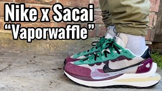 Nike x Sacai Vaporwaffle “String Villain Red” Review & On Feet