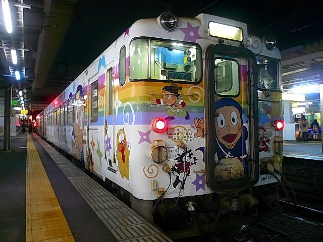 車内放送】JR氷見線・忍者ハットリ君列車（40系 ハットリ君の車窓案内